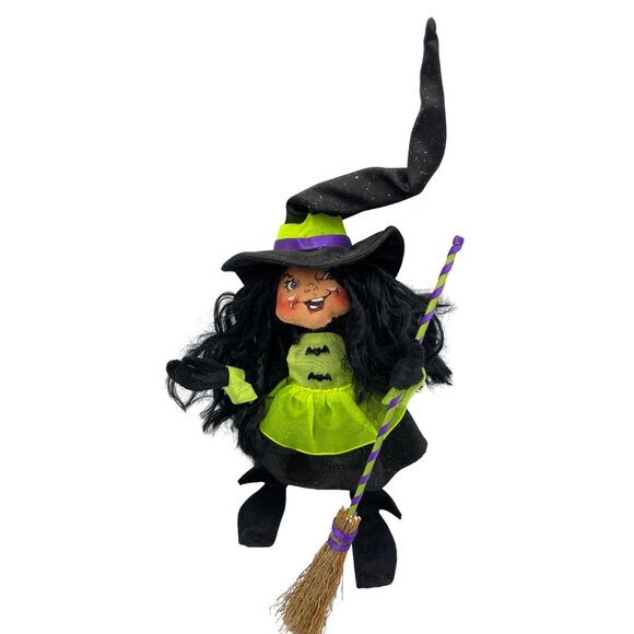 Annalee 2009 Sparkle Witch Elf Figurine Halloween Decor With Broom - Picture 12 of 16